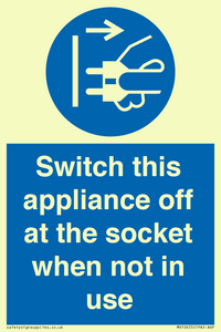 Switch this appliance off at the socket when not in use